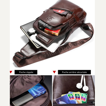 Marcello – Sacoche Bandoulière Homme Grande Capacité en Cuir