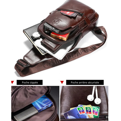 Marcello – Sacoche Bandoulière Homme Grande Capacité en Cuir