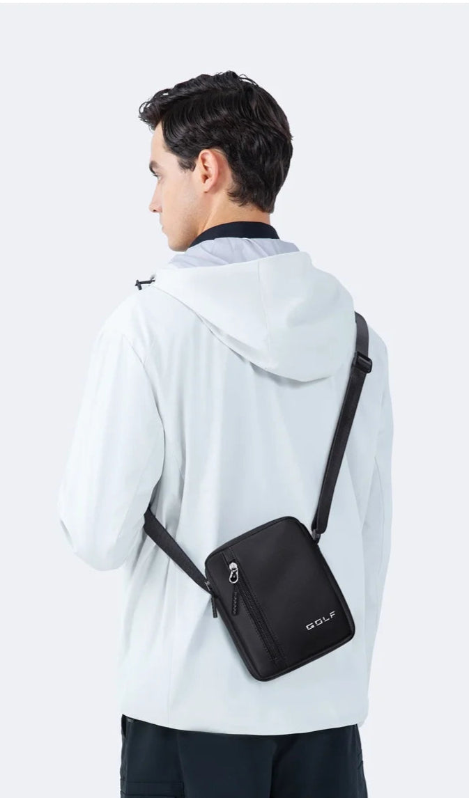 Benedetto – Petite Sacoche Homme Noire en Oxford Légère et Moderne