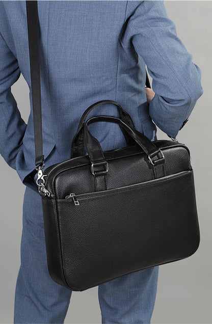 Sebastiano – Sacoche Ordinateur Homme en Cuir Véritable Élégante et Professionnel