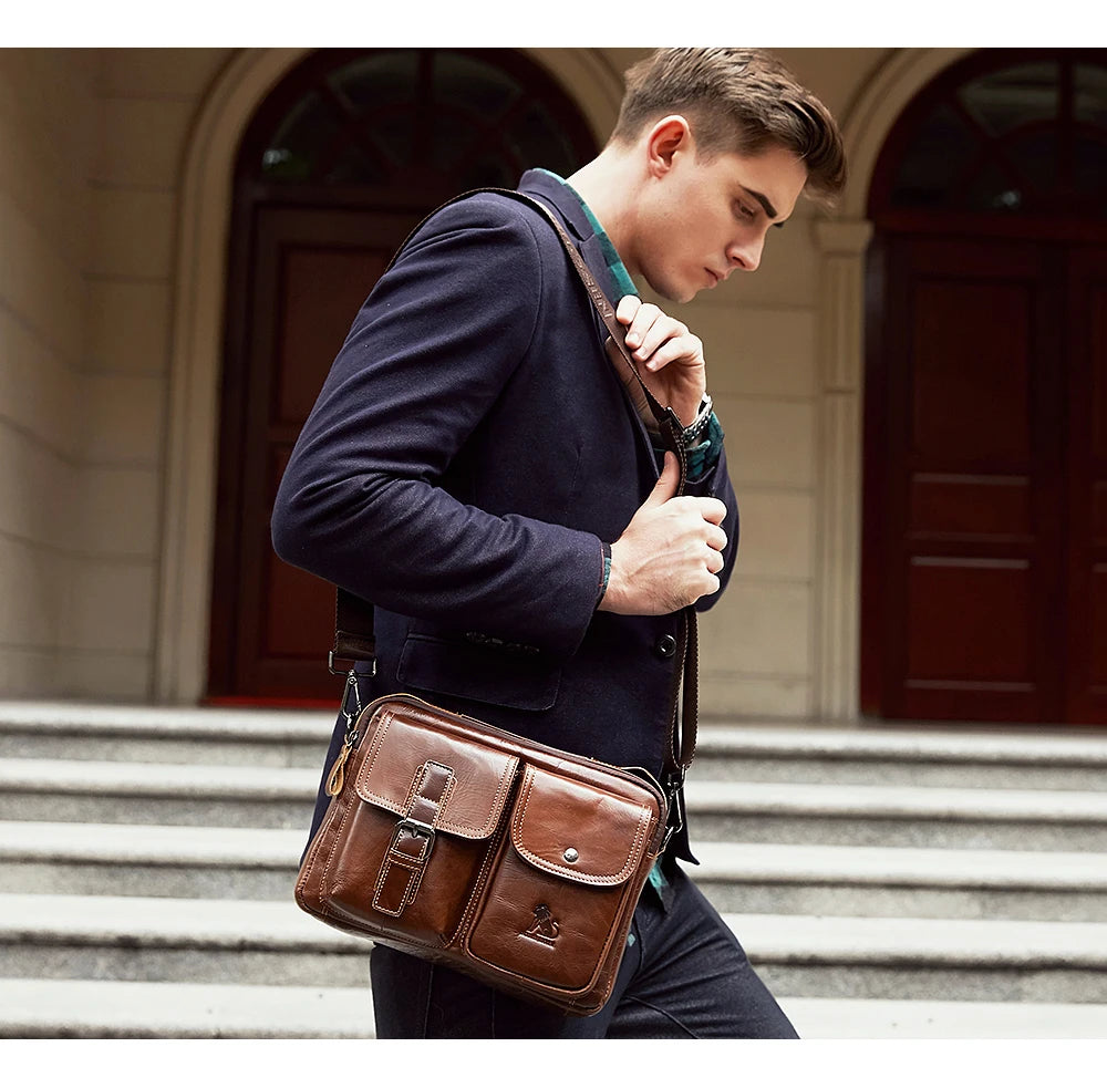 Ettore – Sacoche Homme Luxe en Cuir Véritable & Élégance Professionnelle