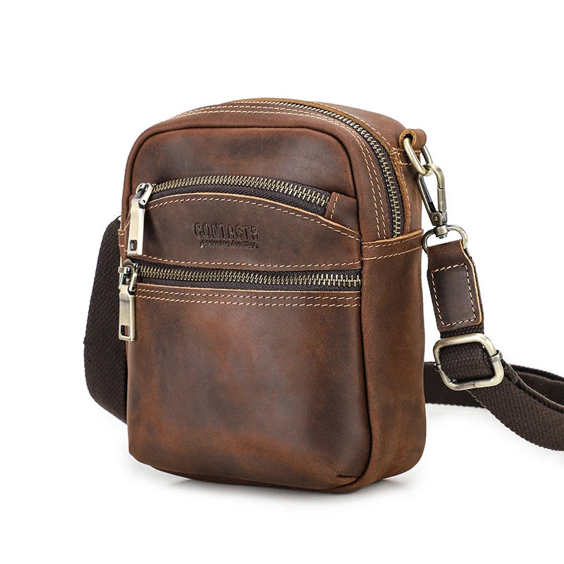 Christoforo – Petite Sacoche Homme en Cuir Élégante et Robuste