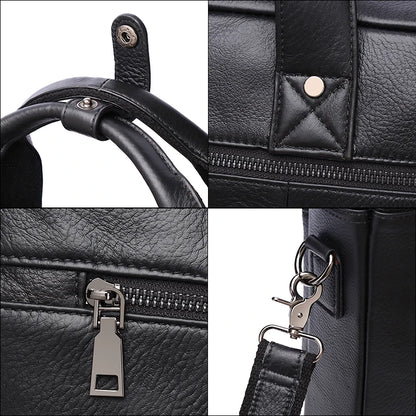 Giovanni – Sacoche Ordinateur Homme en Cuir Authentique Noir