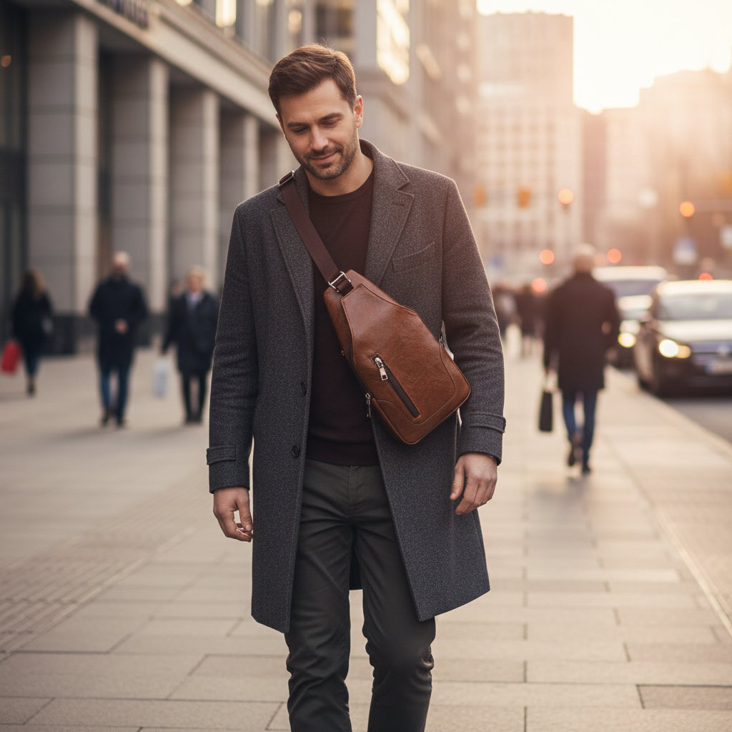 Walter – Sacoche Bandoulière Homme avec Port USB, Élégance et Fonctionnalité Réunies