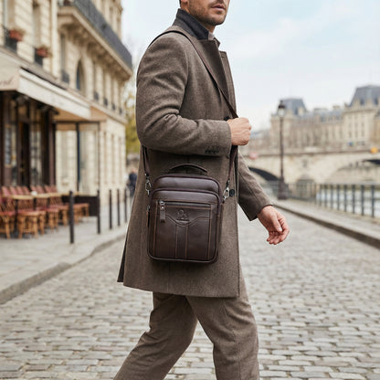 Paolo – Sacoche Bandoulière Homme Stylée en Cuir Rétro