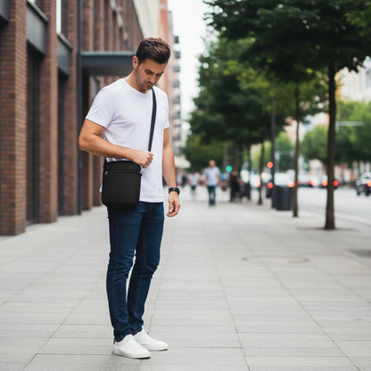 Fabio – Petite Sacoche Homme Compacte pour Téléphone et Quotidien