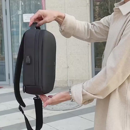 Urbano – Sacoche Bandoulière Antivol avec Verrou à Code & Port USB, Sécurité
